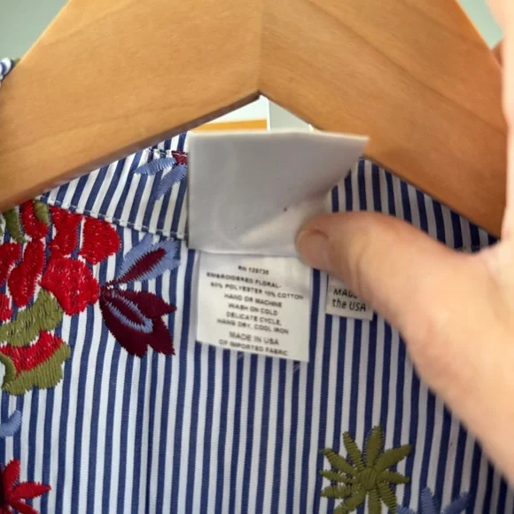 Finley Striped Floral Button Down Dress - Picture 3 of 7